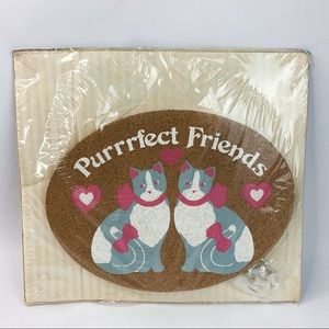 Vintage Happy Corkers Cats Purrrfect Corkboard